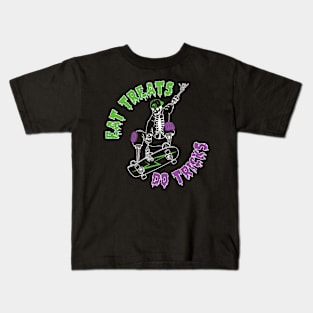 Eat Treats Do Tricks (Green/Purple version) Kids T-Shirt